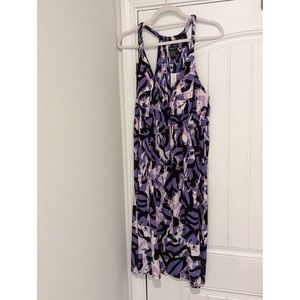 Glamour Women's Size 14 Purple Multi-colored Long Stretch Dress